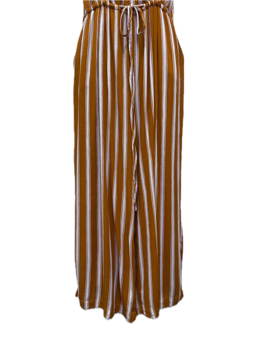 Lulus XL Orange White Stripe Sleeveless Tie Waist Romper